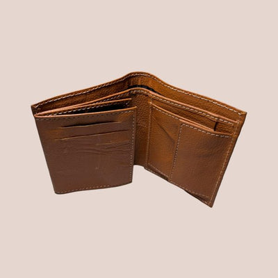 Pure Leather Texture Wallet for men - Brwon
